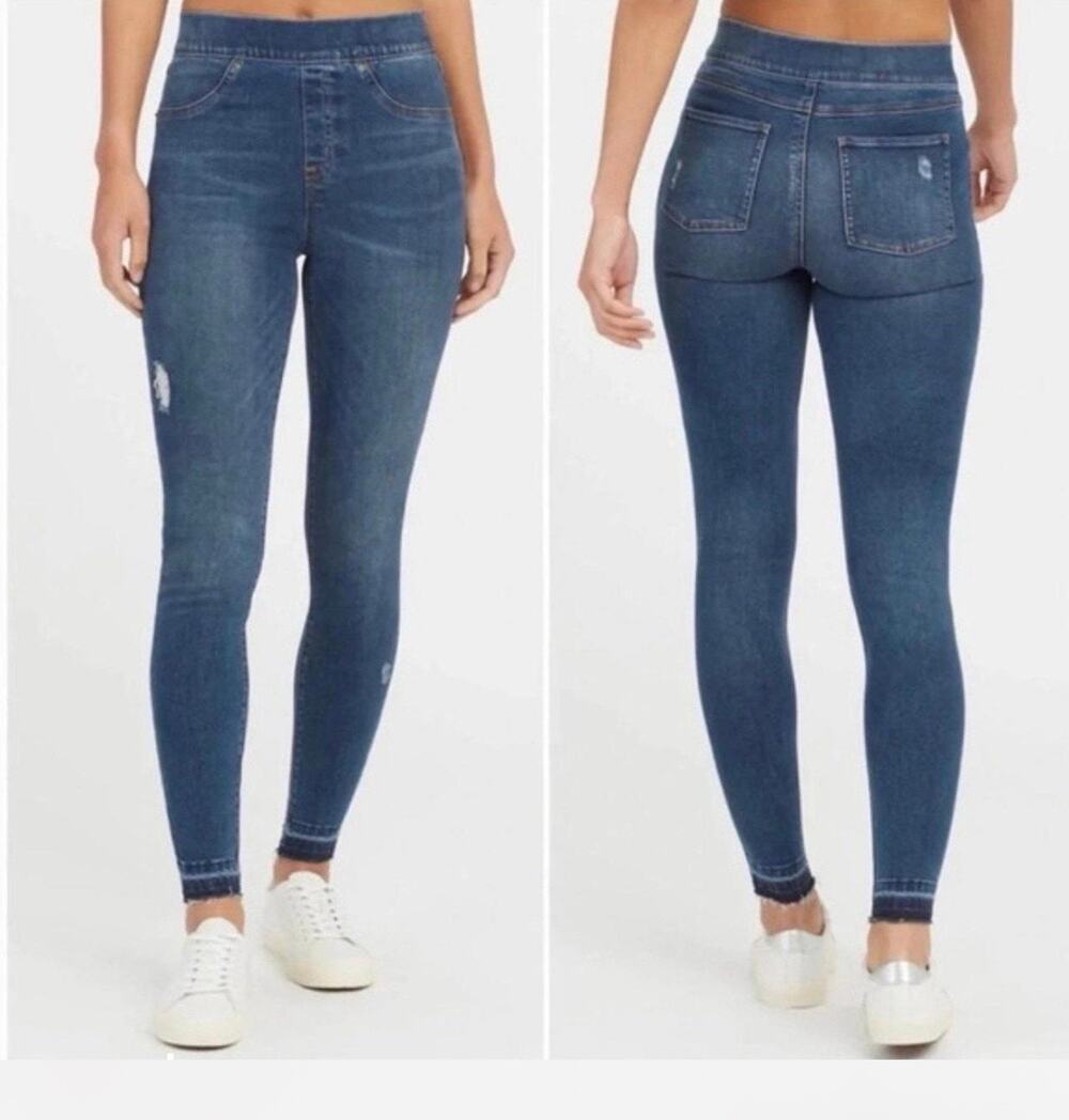 SPANX Women’s Blue Denim Skinny Jeans/jeggings, Size M Regular size 6-8